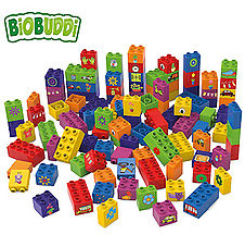 Blocs de construcció biodegradables, fabricats amb restes de canyes de sucre. Compatible amb Legos.